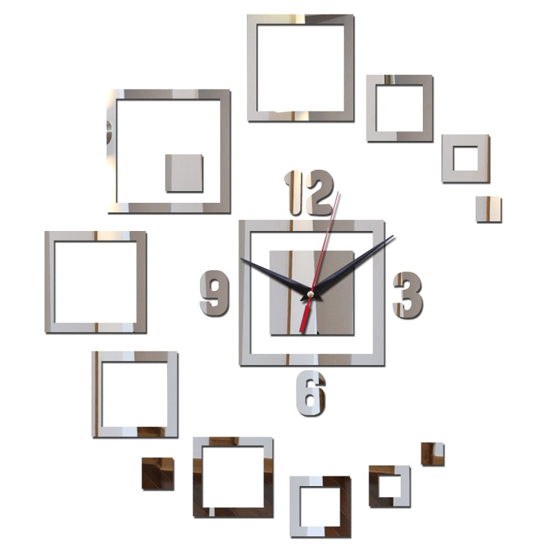 Modern Sun Decorative Mirror Wall Clock