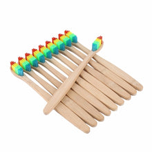 Load image into Gallery viewer, Eco friendly Wooden Rainbow Bamboo Handle Toothbrush