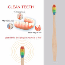 Load image into Gallery viewer, Eco friendly Wooden Rainbow Bamboo Handle Toothbrush