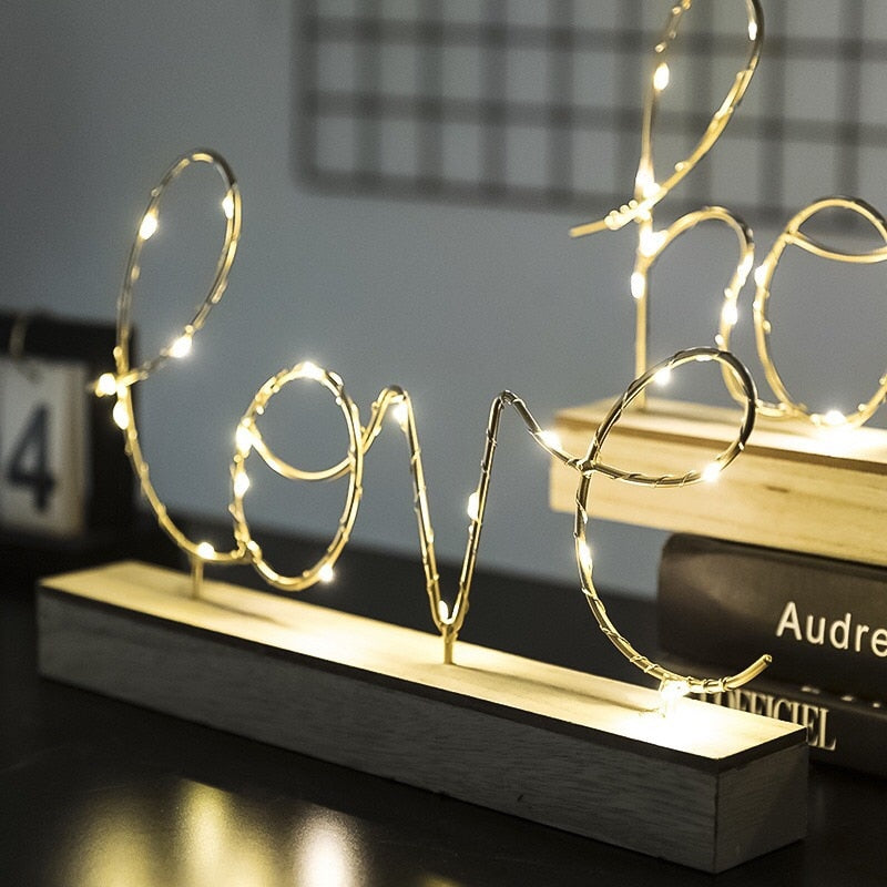 Love Table Decoration with Lights